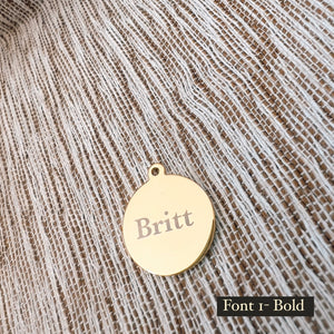 Circle Coin Engraving Necklace