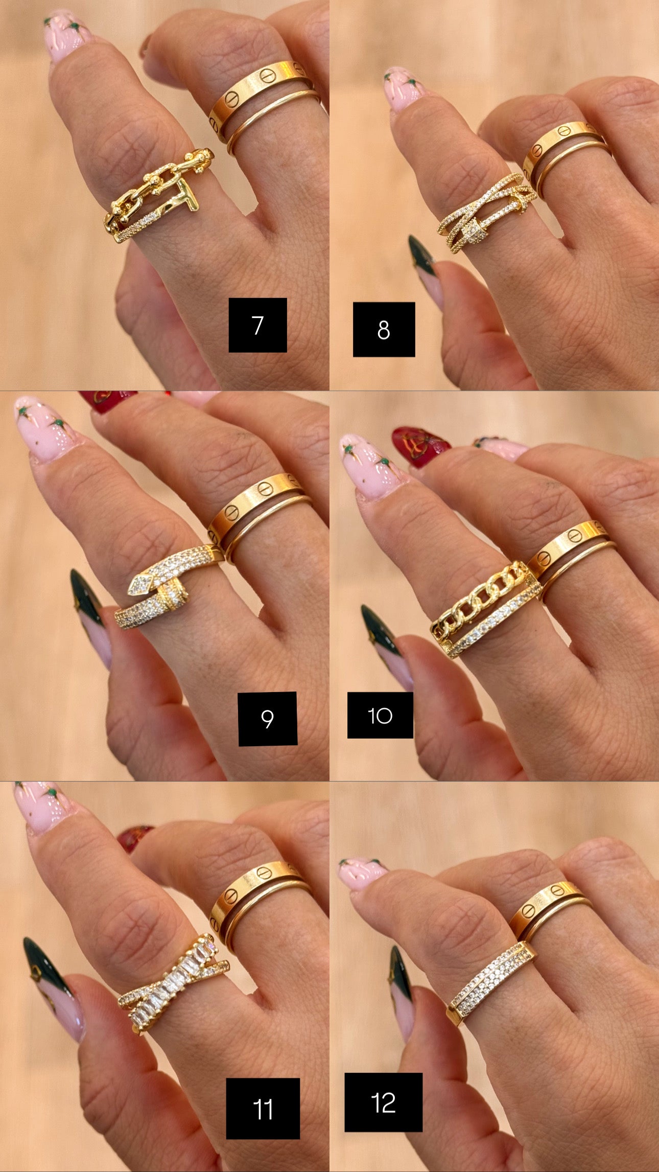 Holiday Sleigh CZ Rings