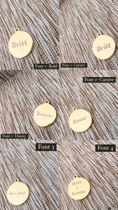Circle Coin Engraving Necklace
