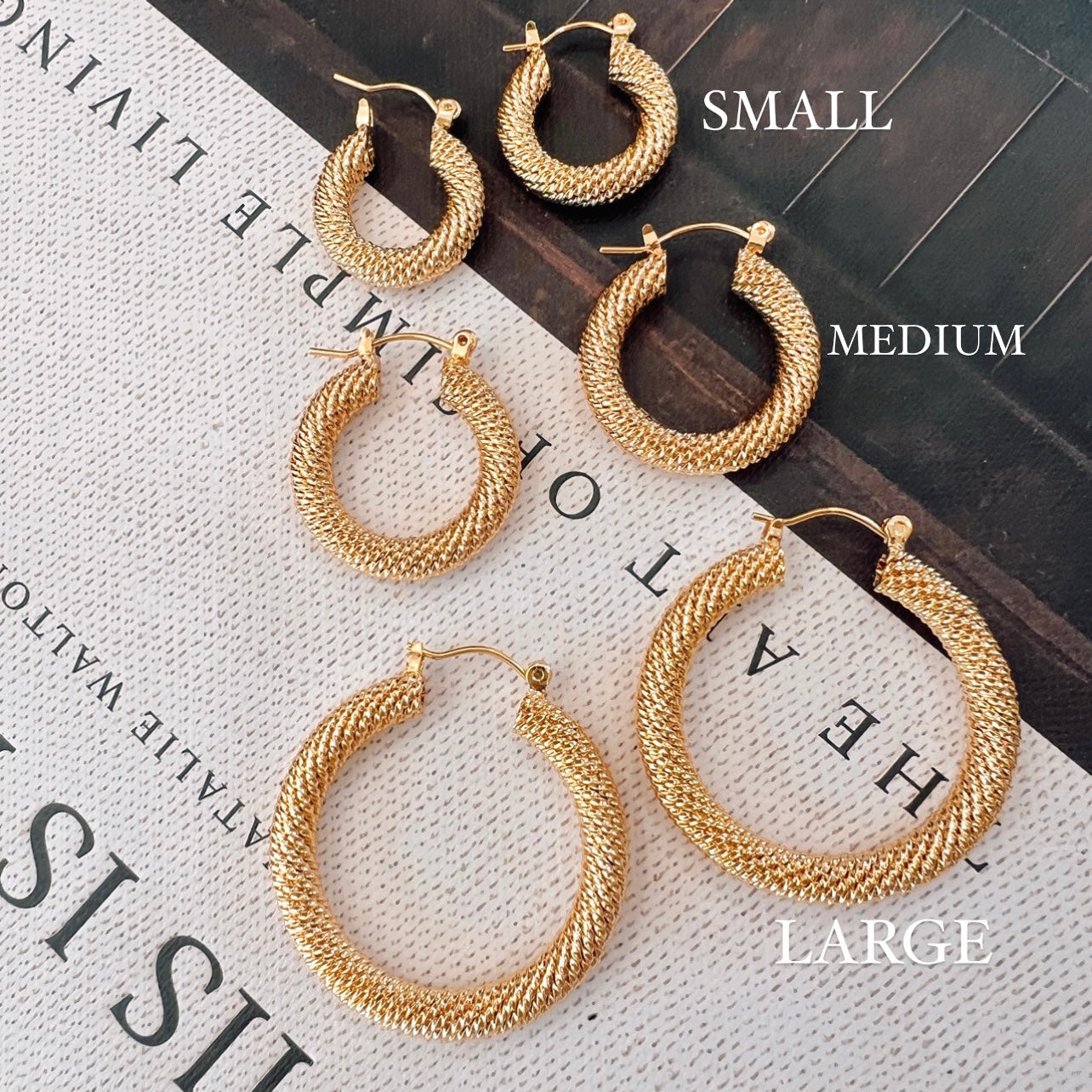 Golden Hour Textured Hoops