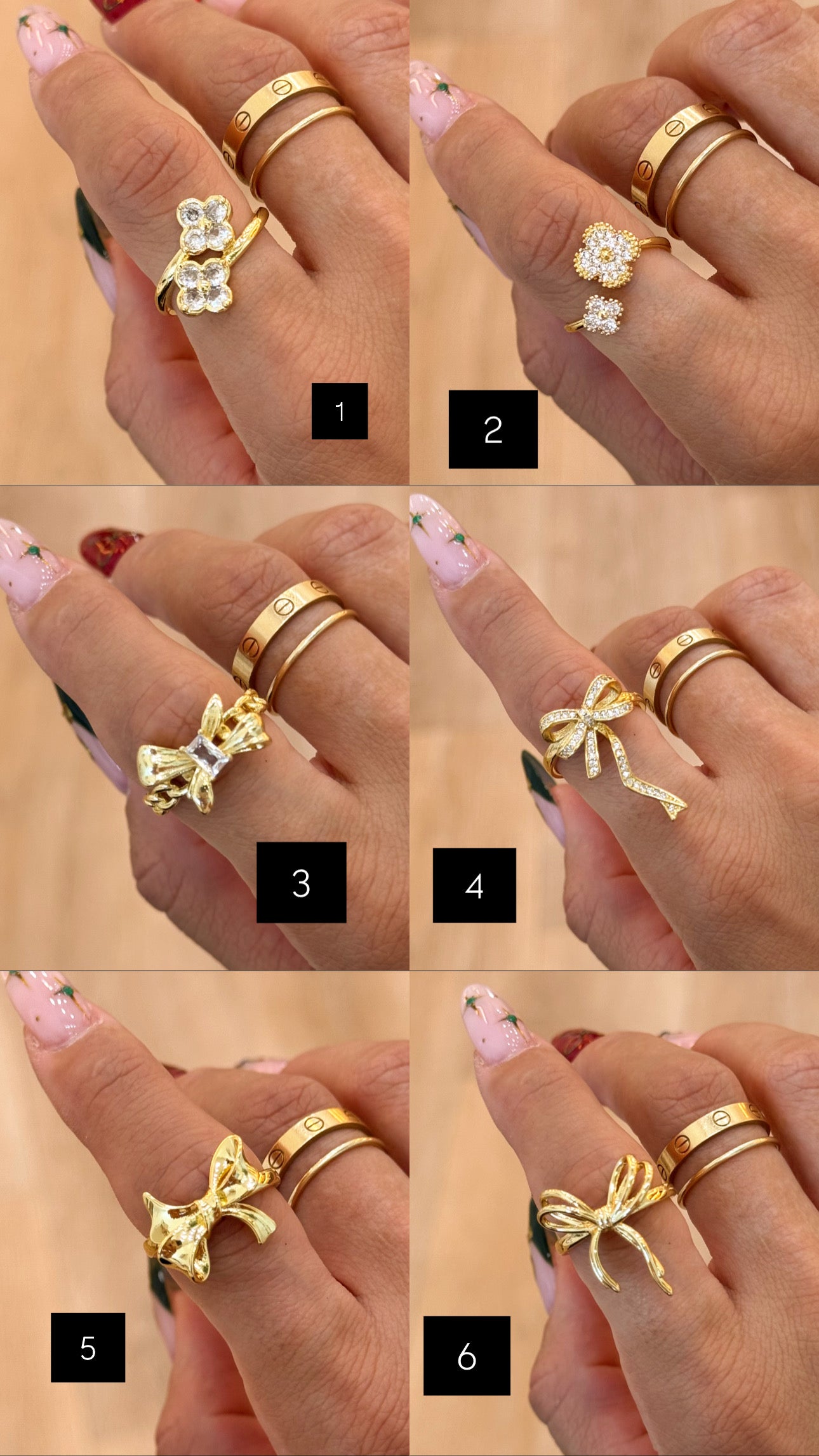 Holiday Sleigh CZ Rings