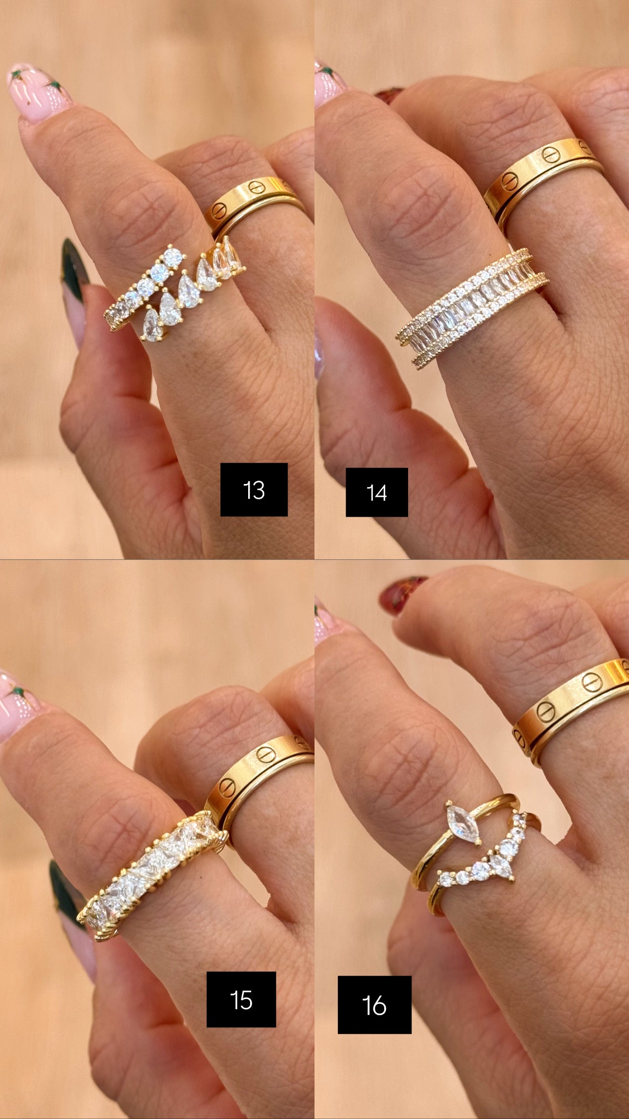 Holiday Sleigh CZ Rings