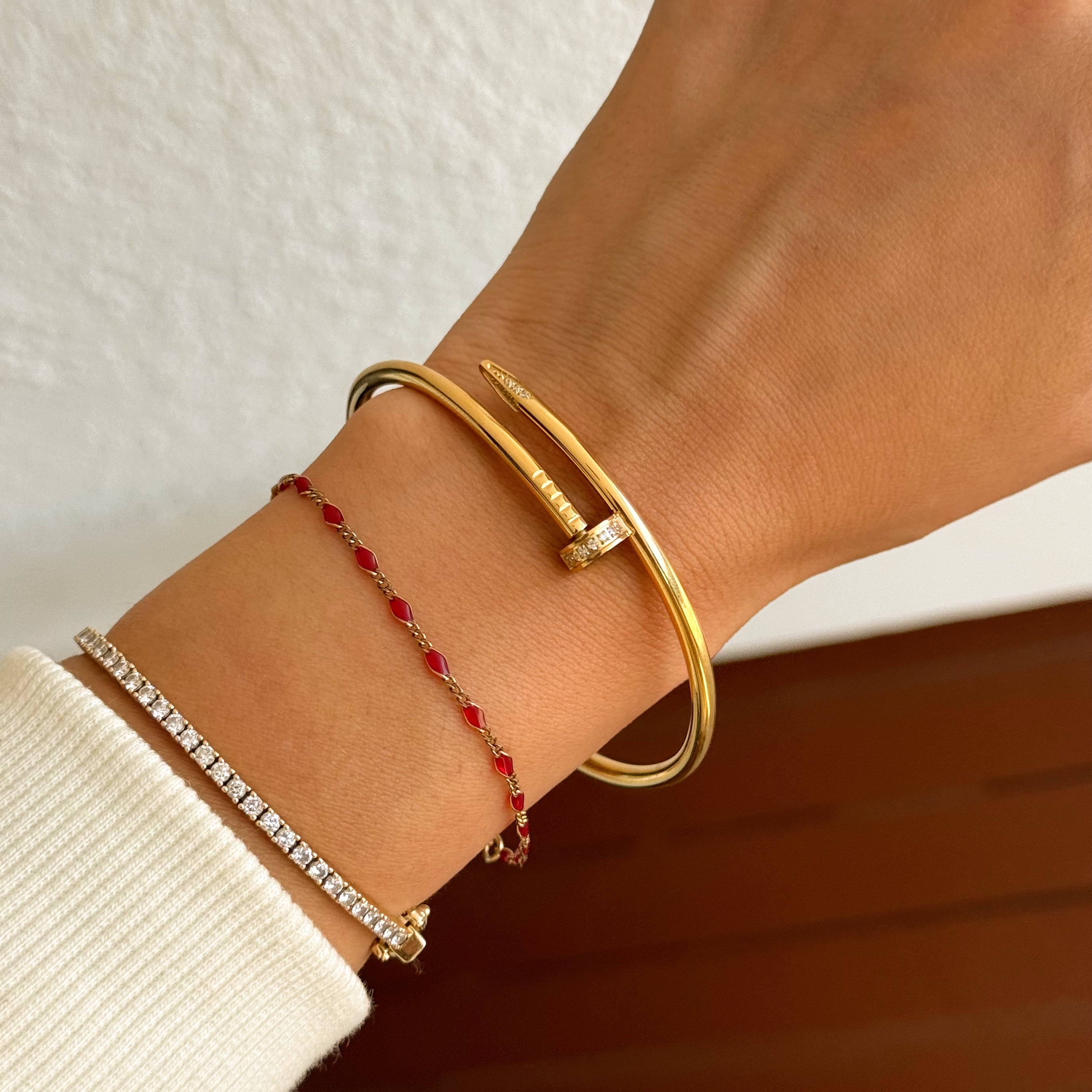 Nailed It CZ Thin Bracelet