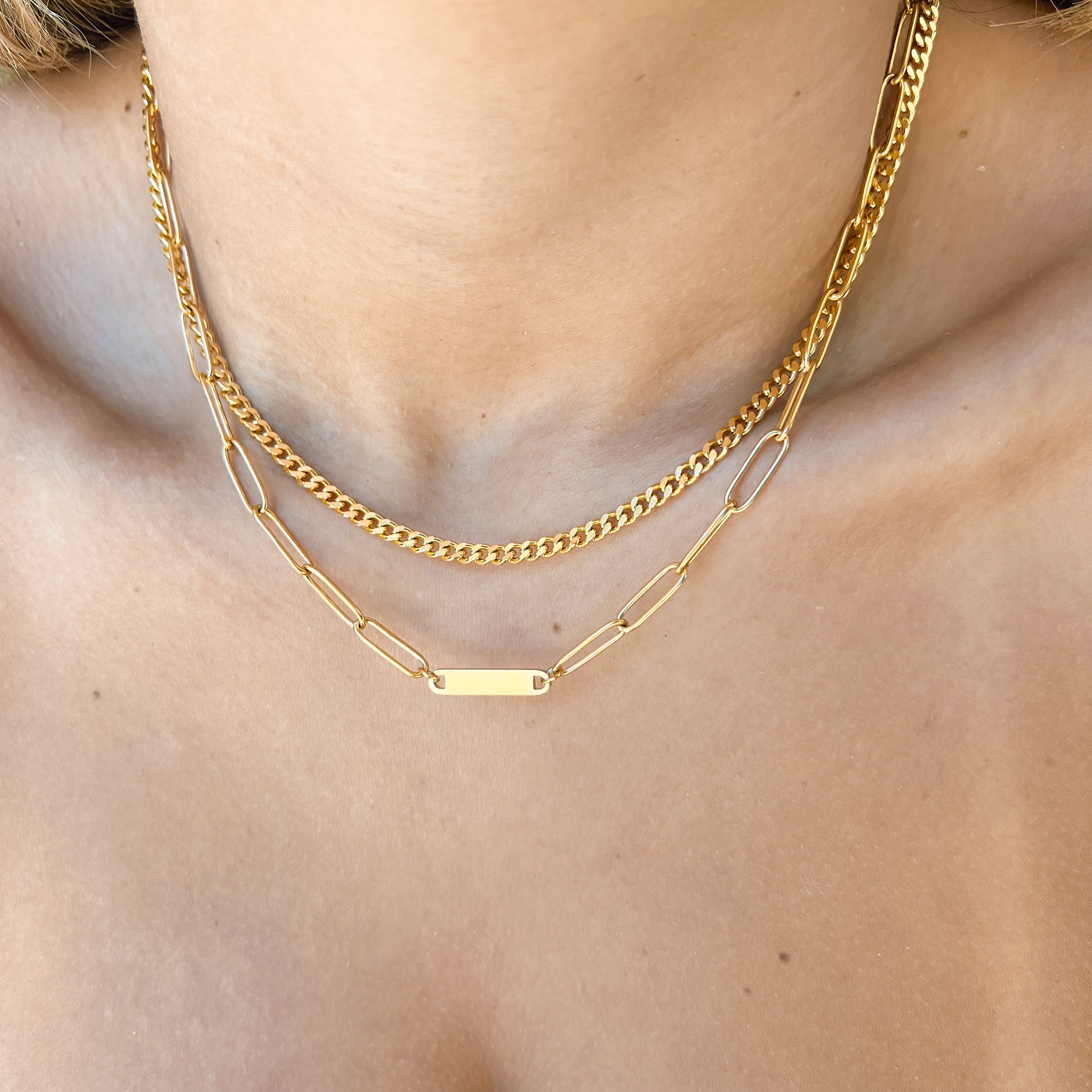 Paperclip Bar Engraving Necklace