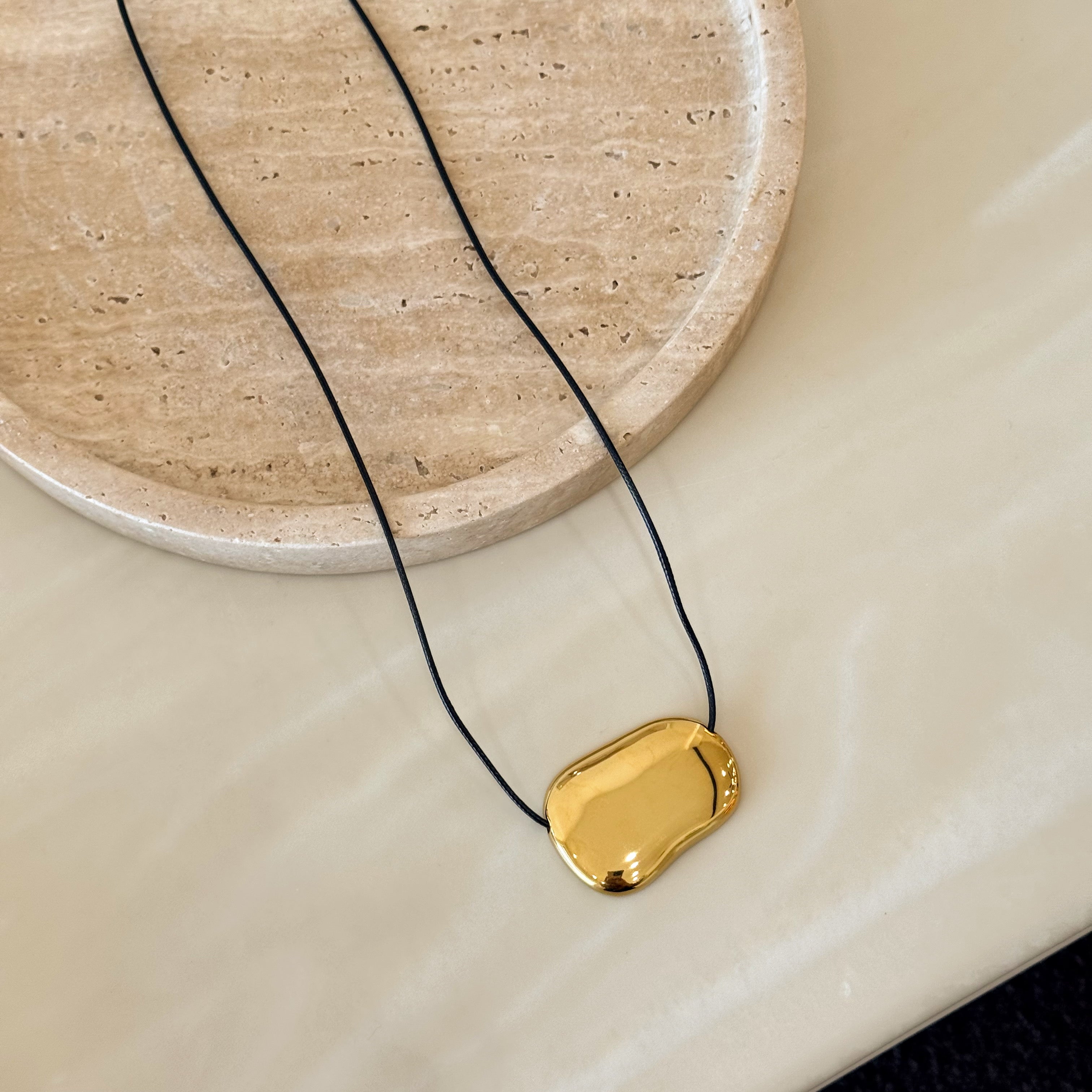 Gold Signet Yarn Necklace