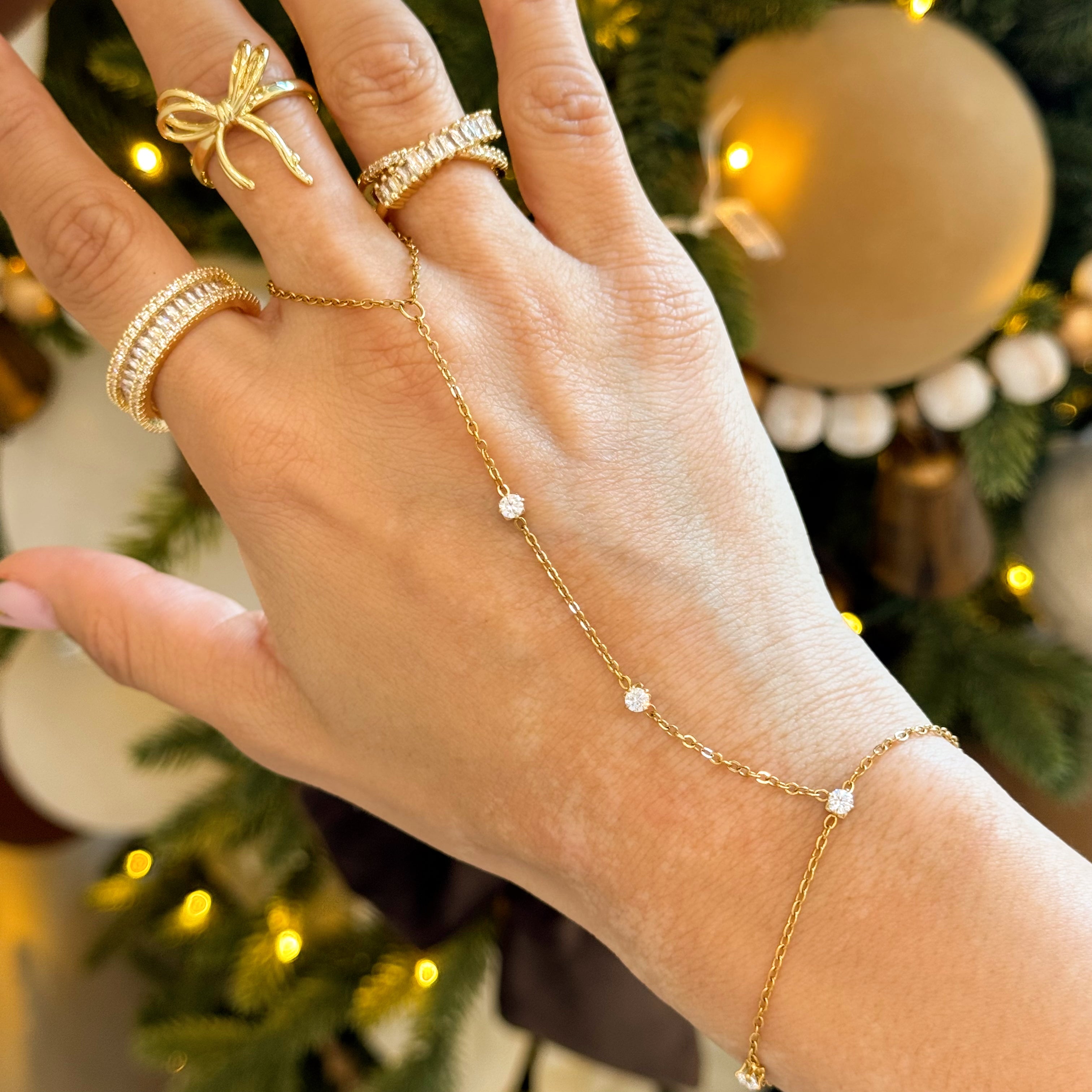 Surgarplum Dainty CZ Hand Chain