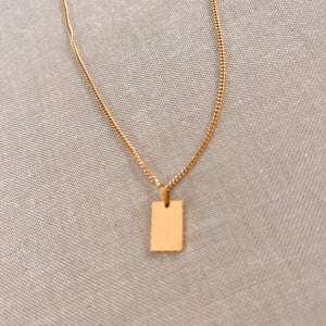 Rectangle Engraving Necklace