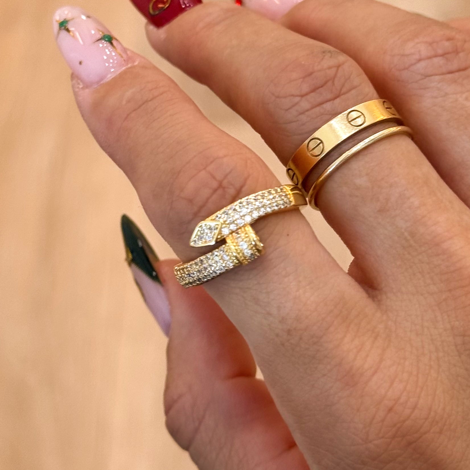 Holiday Sleigh CZ Rings