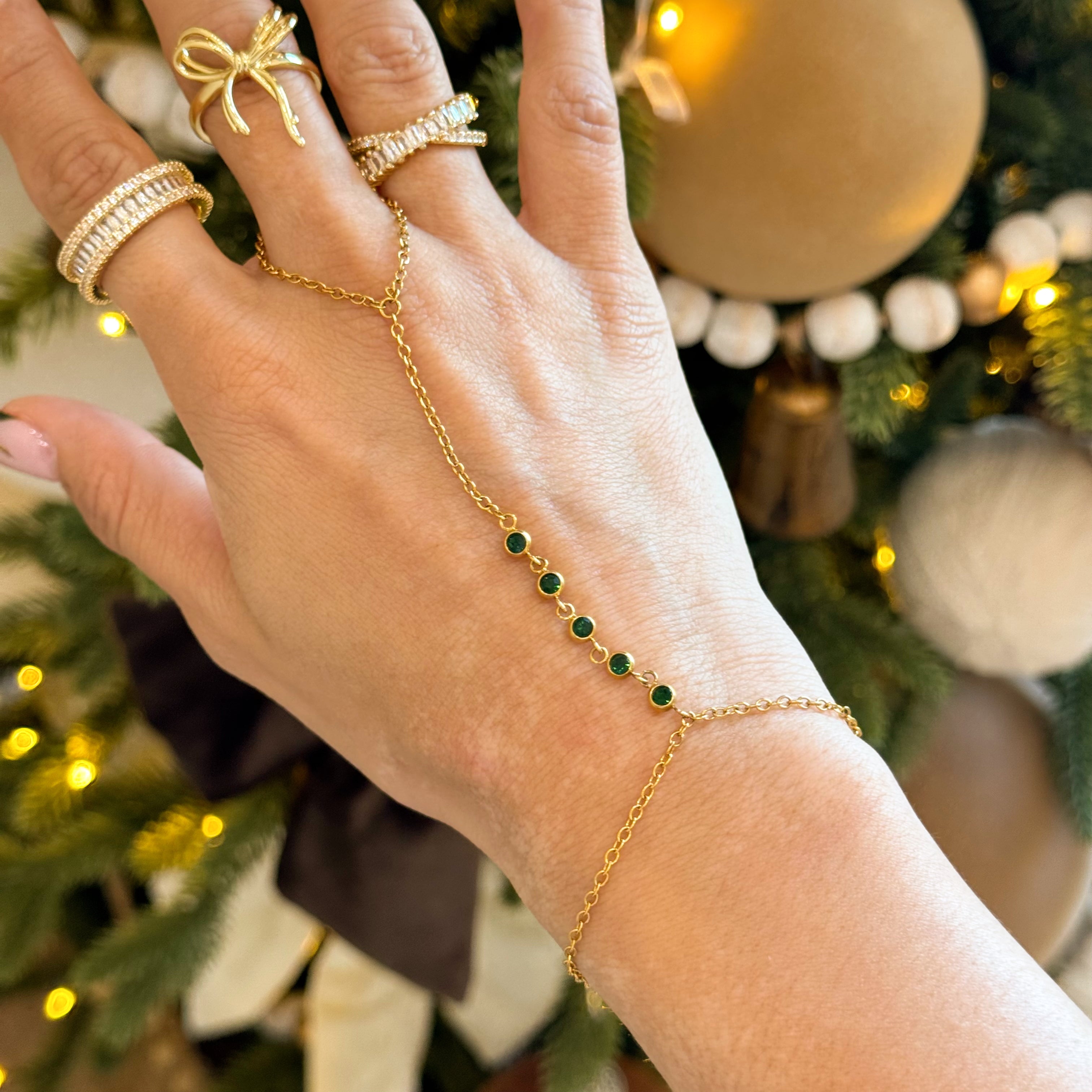 Evergreen CZ Hand Chain