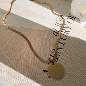 Large Circle Coin Engraving Necklace