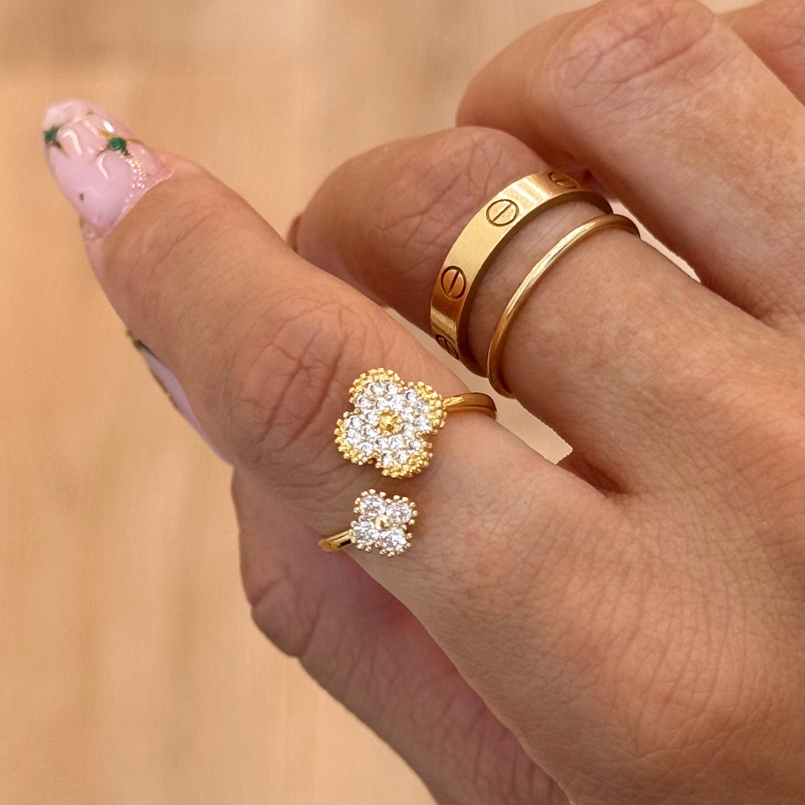 Holiday Sleigh CZ Rings