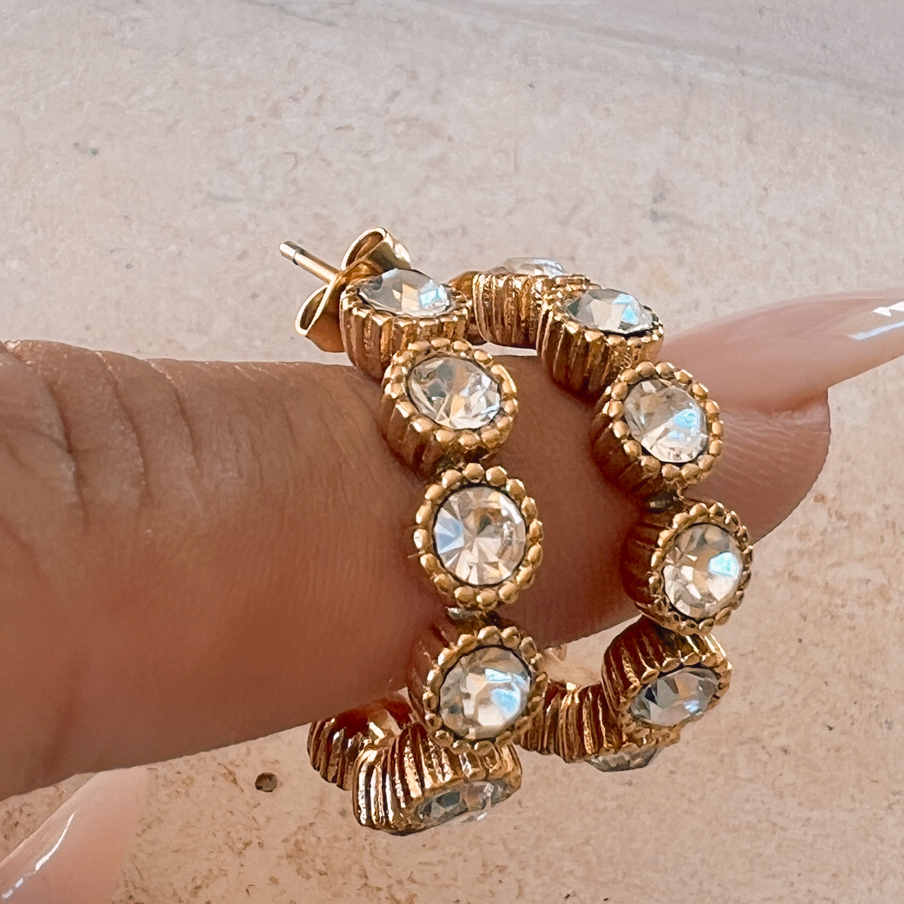 Heart Of Gold CZ Hoops