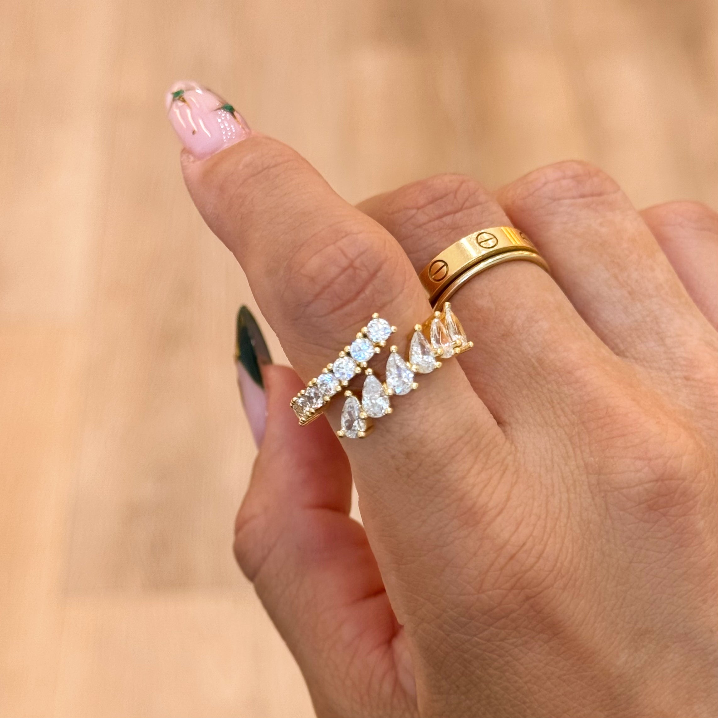 Holiday Sleigh CZ Rings