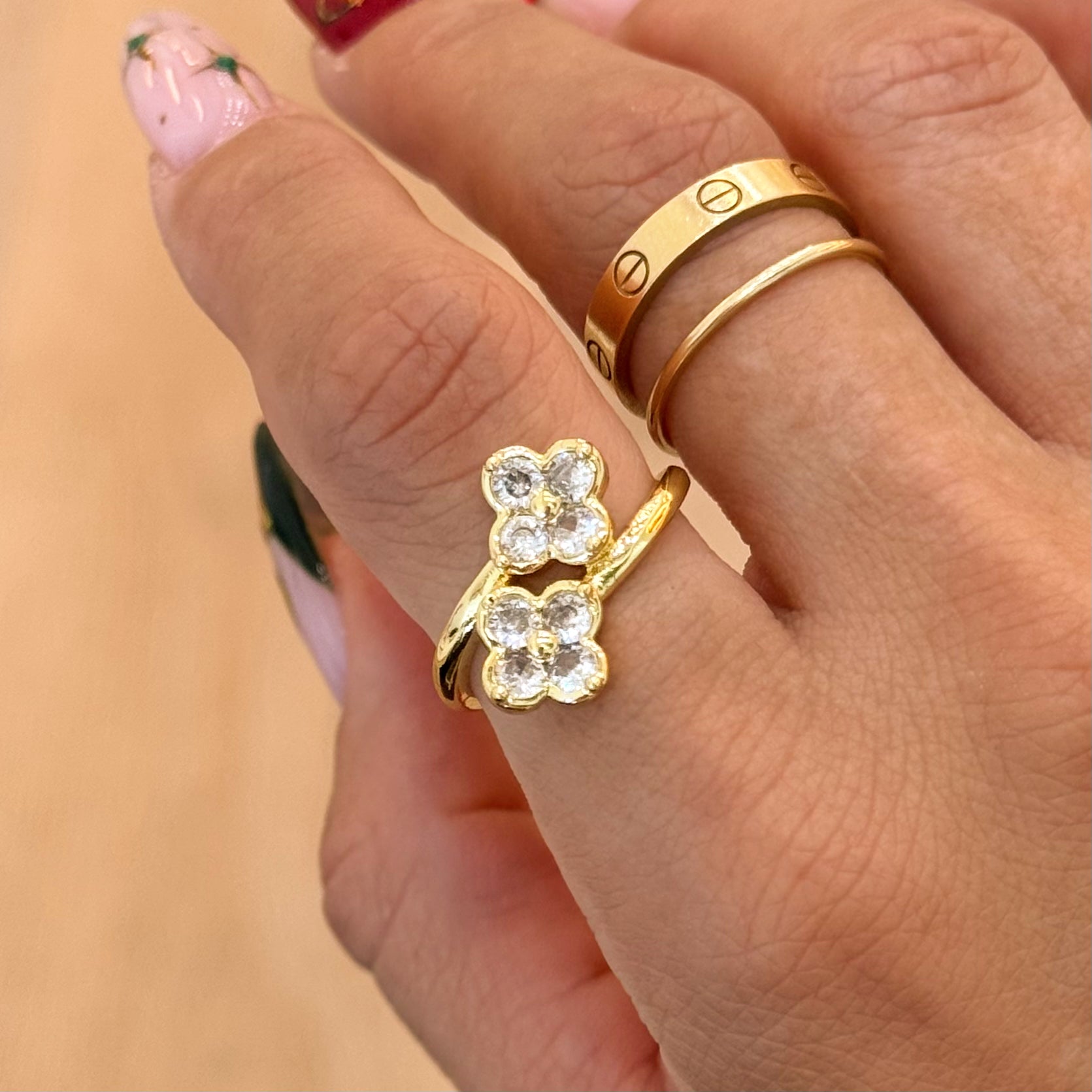 Holiday Sleigh CZ Rings