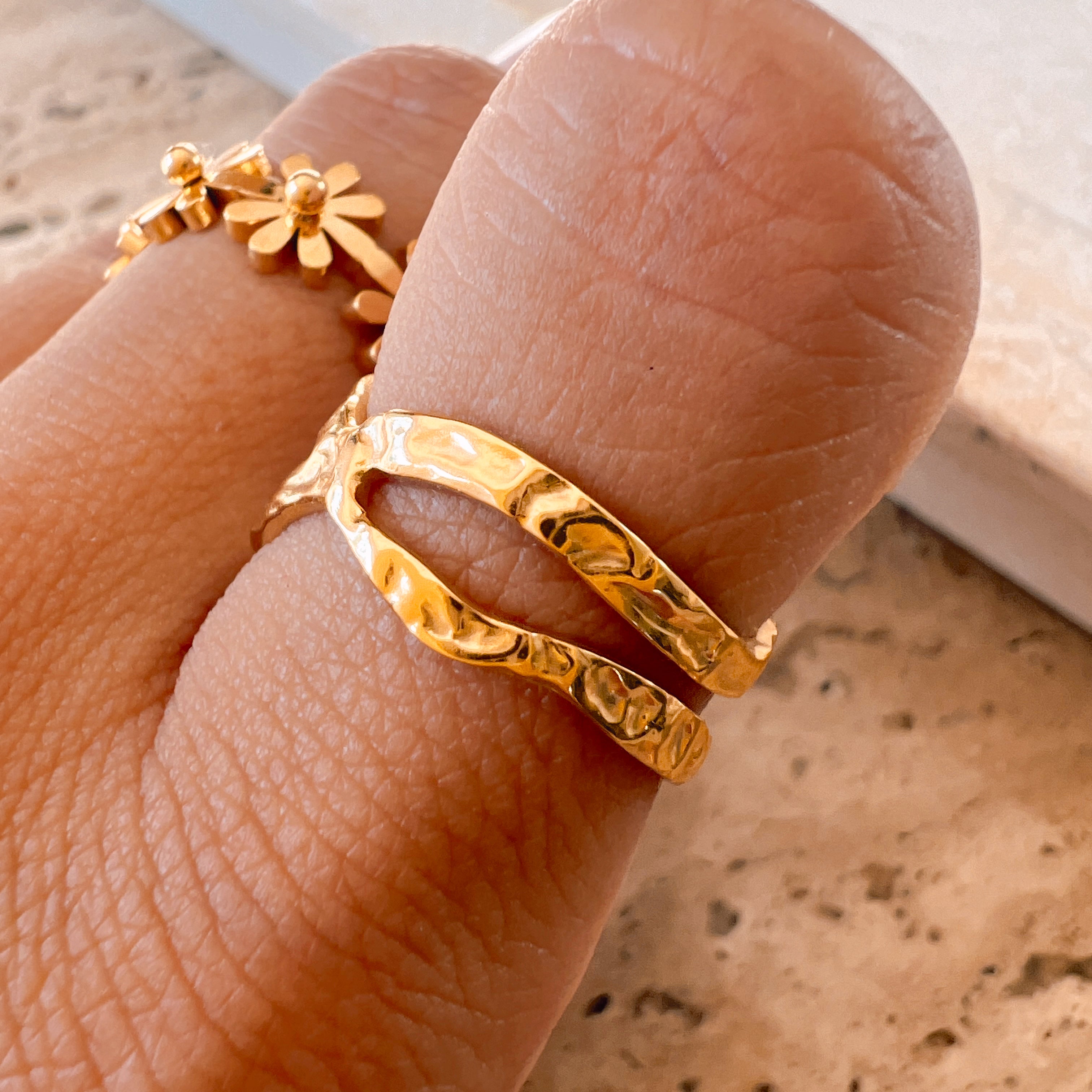 Golden Hour Textured Ring