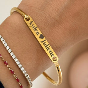 Bar Bangle Engraving Bracelet