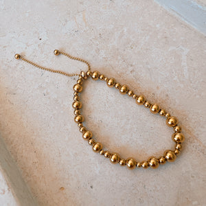 Golden Hour Beaded Jawstring Bracelet