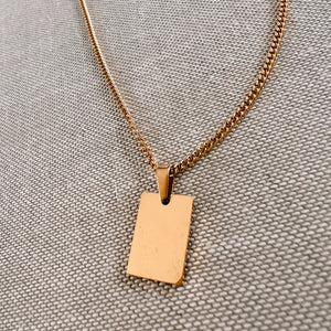 Rectangle Engraving Necklace