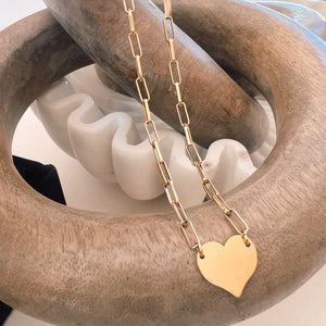 Paperclip Heart Engraving Necklace