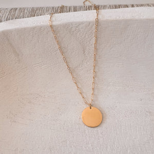 Circle Coin Engraving Necklace