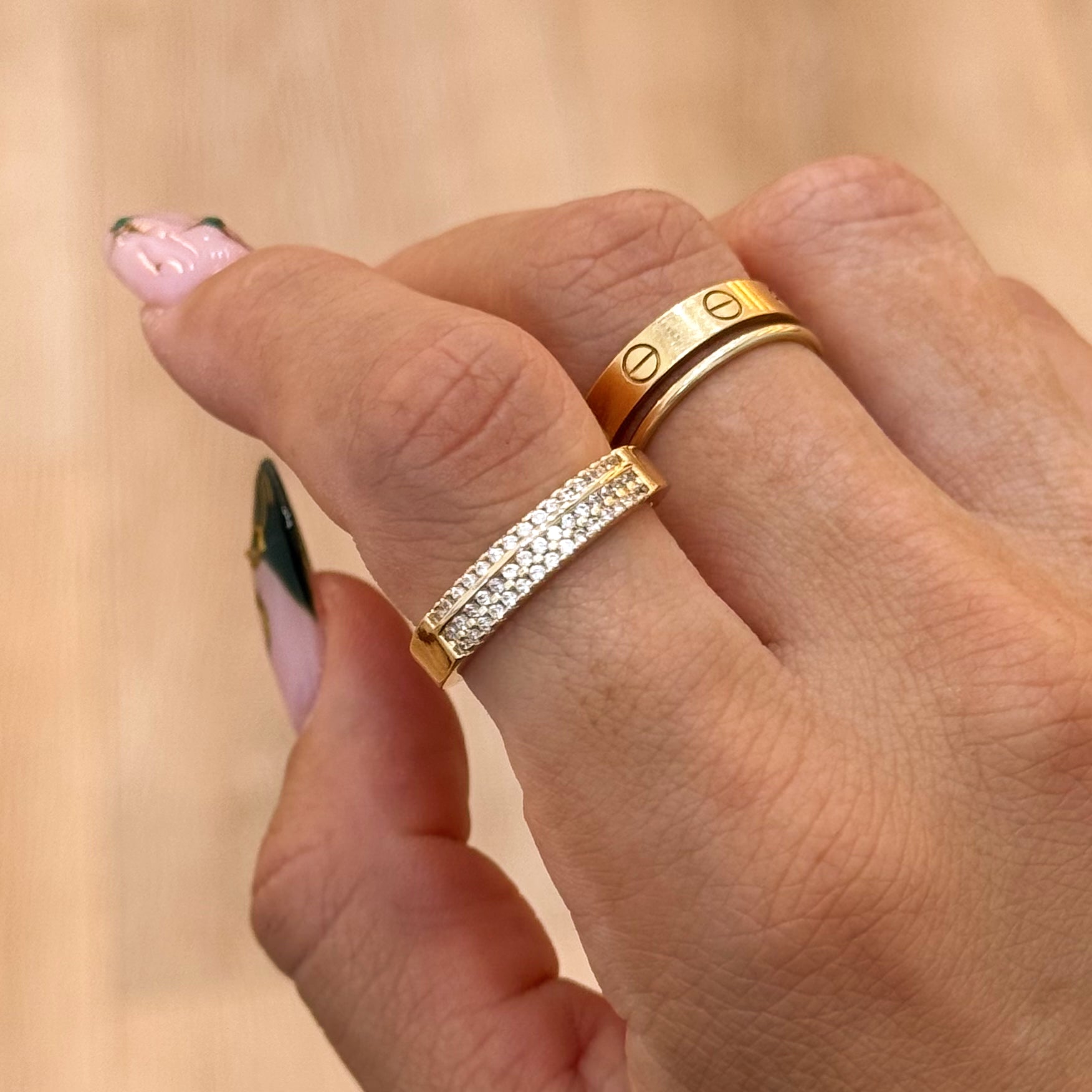 Holiday Sleigh CZ Rings