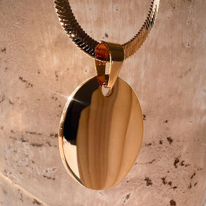 Large Circle Coin Engraving Necklace