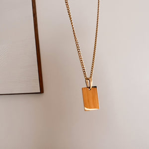 Rectangle Engraving Necklace