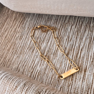 Paperclip Bar Engraving Bracelet