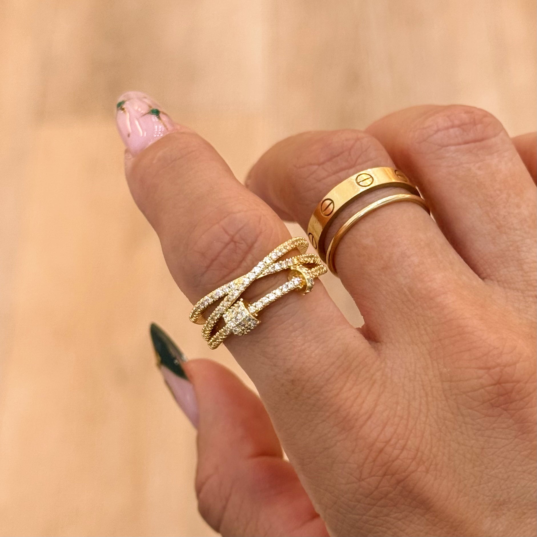 Holiday Sleigh CZ Rings