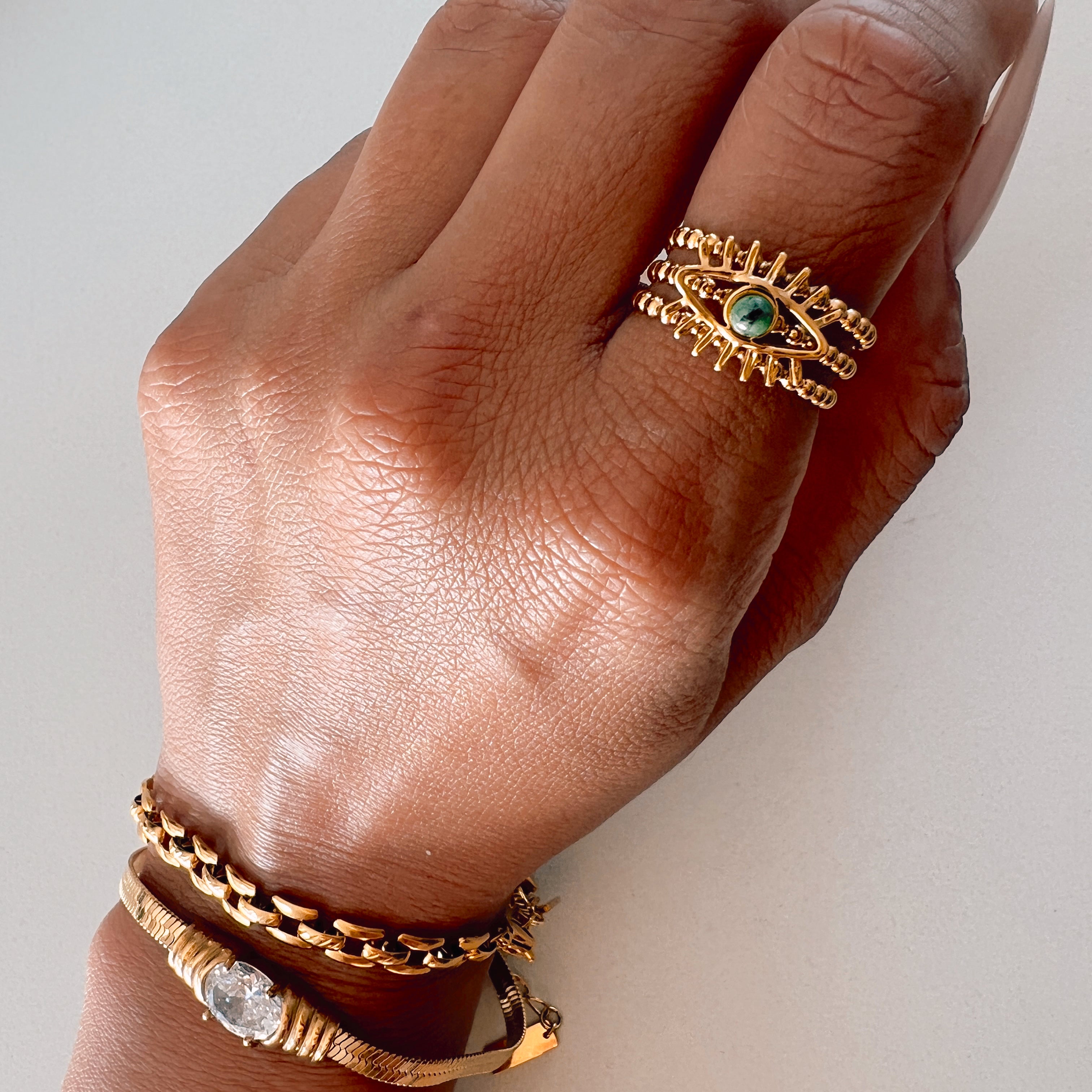 Forever Evolving Evil Eye Stone Ring