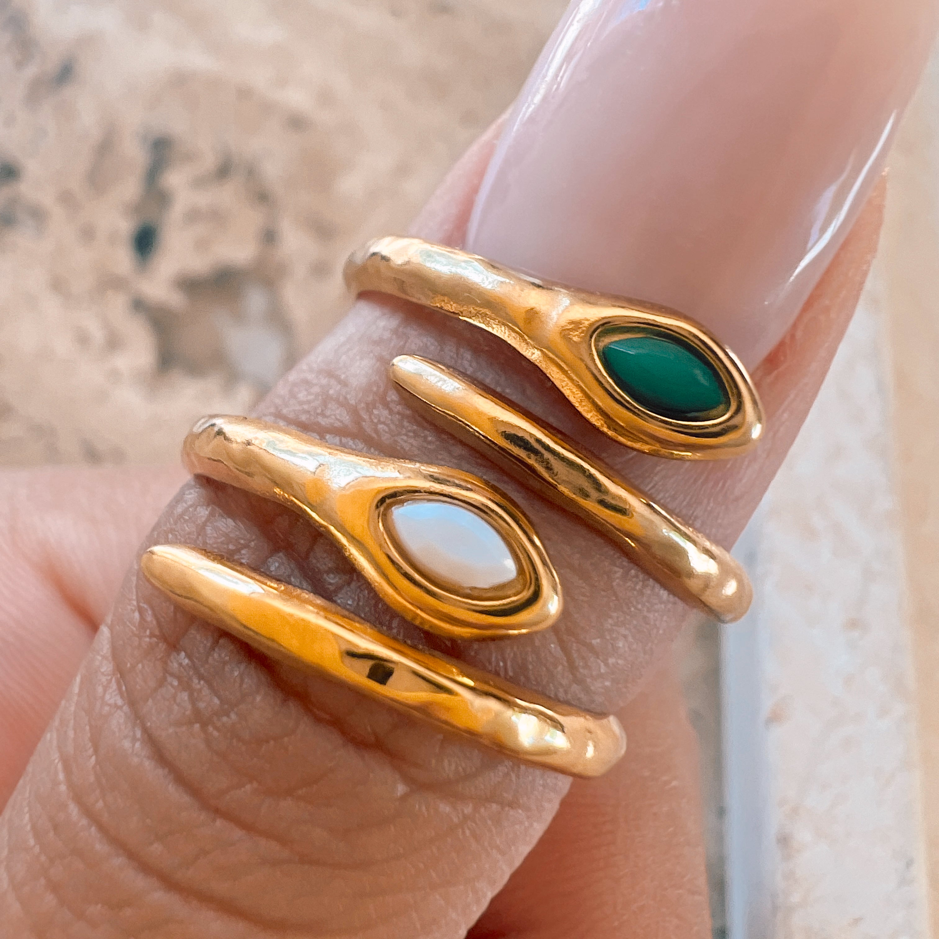 Live In the Moment Wrap Stone Ring
