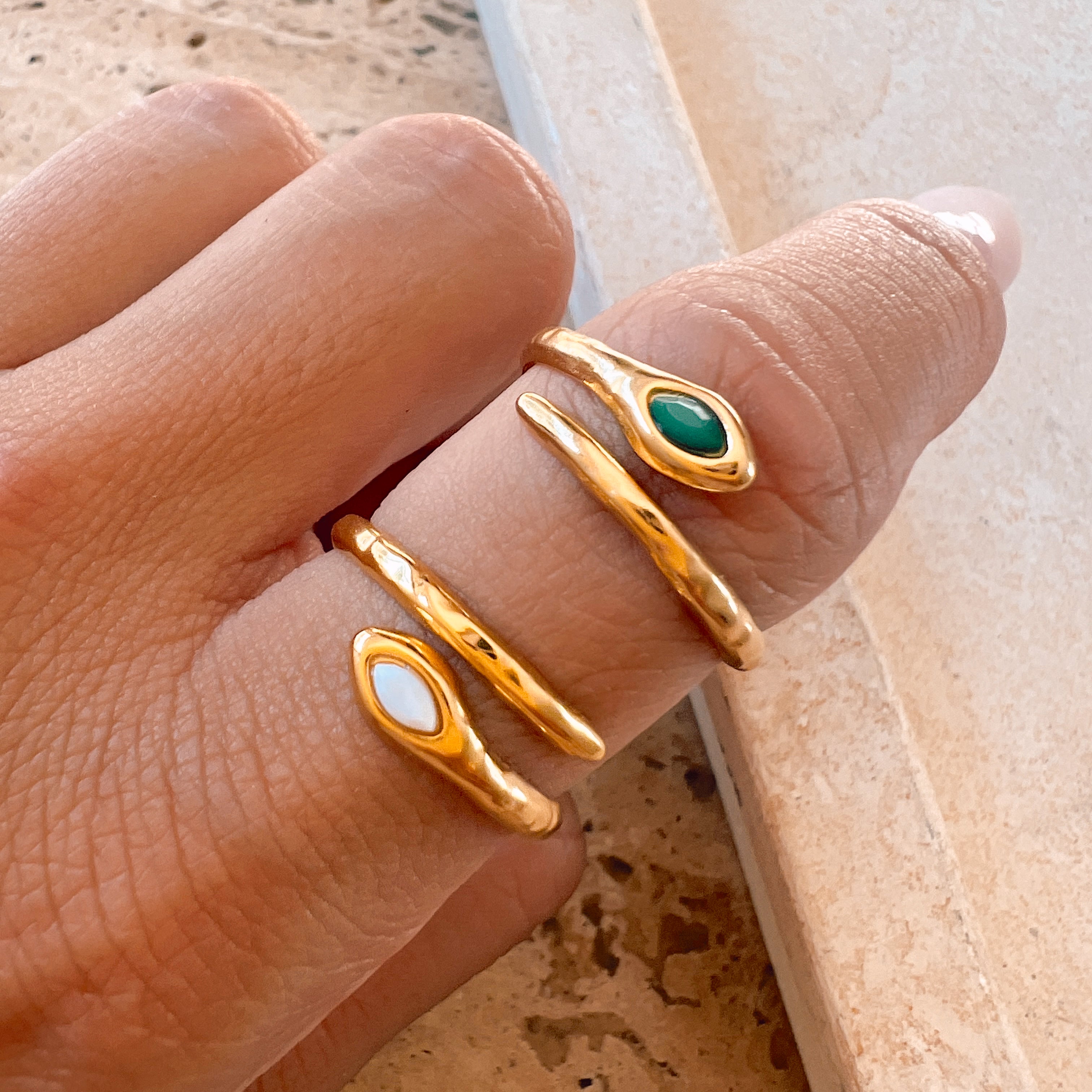 Live In the Moment Wrap Stone Ring