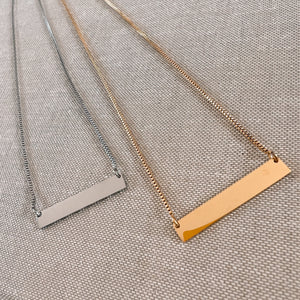 Bar Engraving Necklace