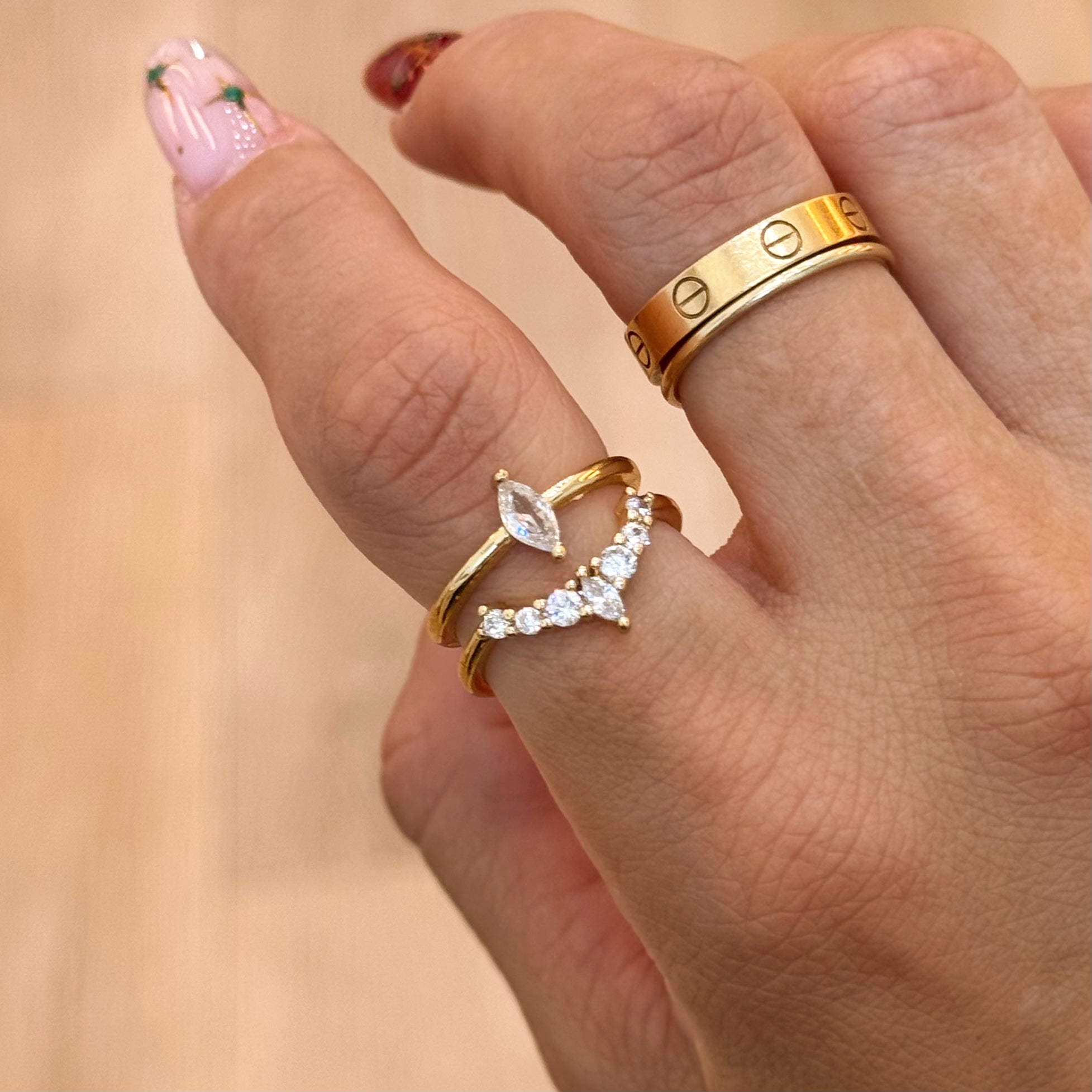 Holiday Sleigh CZ Rings