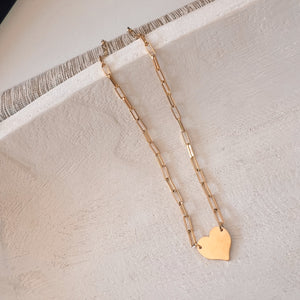 Paperclip Heart Engraving Necklace