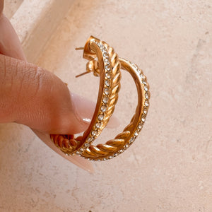 In The Mix CZ Twist Rope Hoops