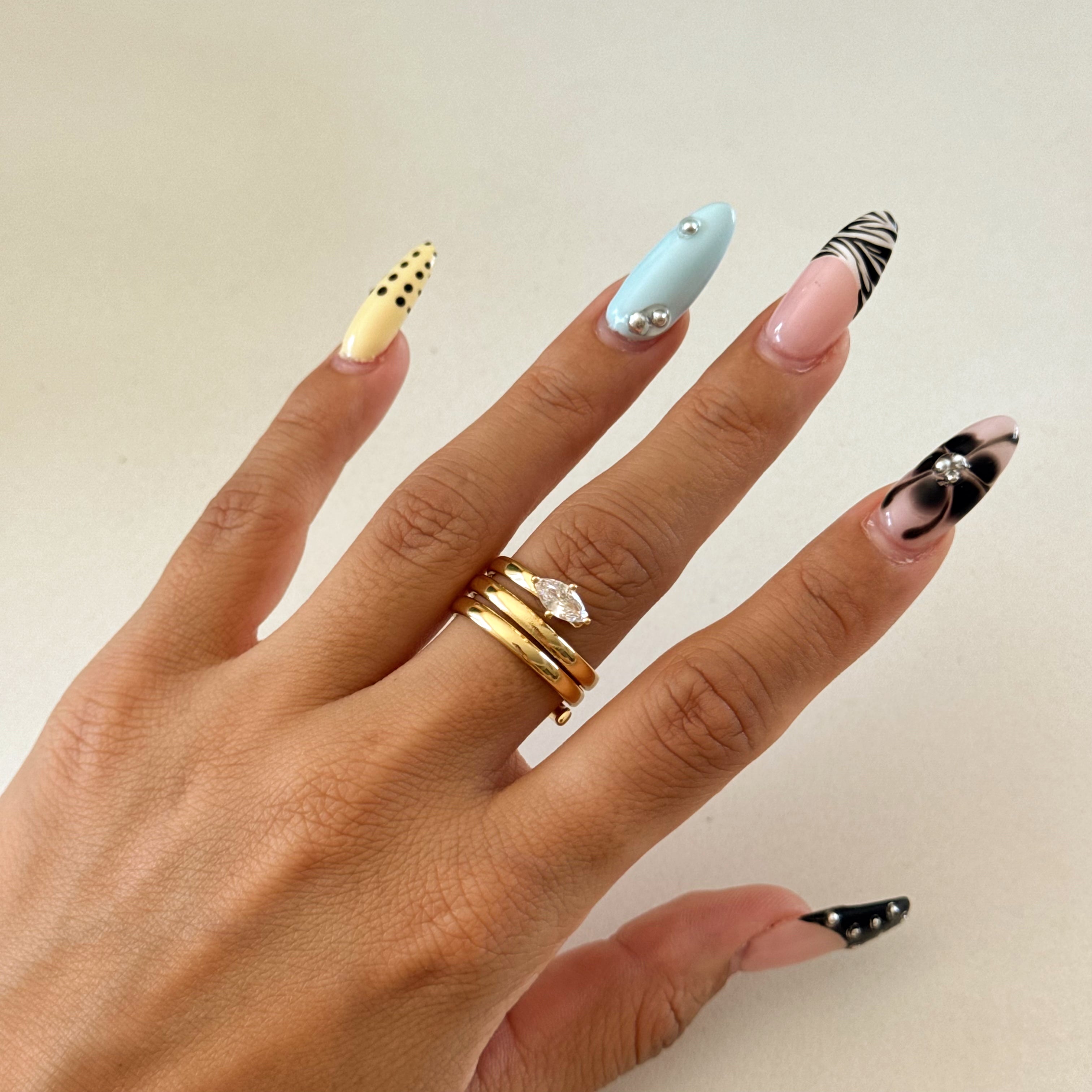 Summer CZ Stack Rings