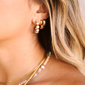 Heart Of Gold CZ Hoops