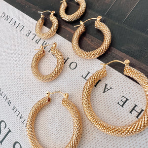 Golden Hour Textured Hoops
