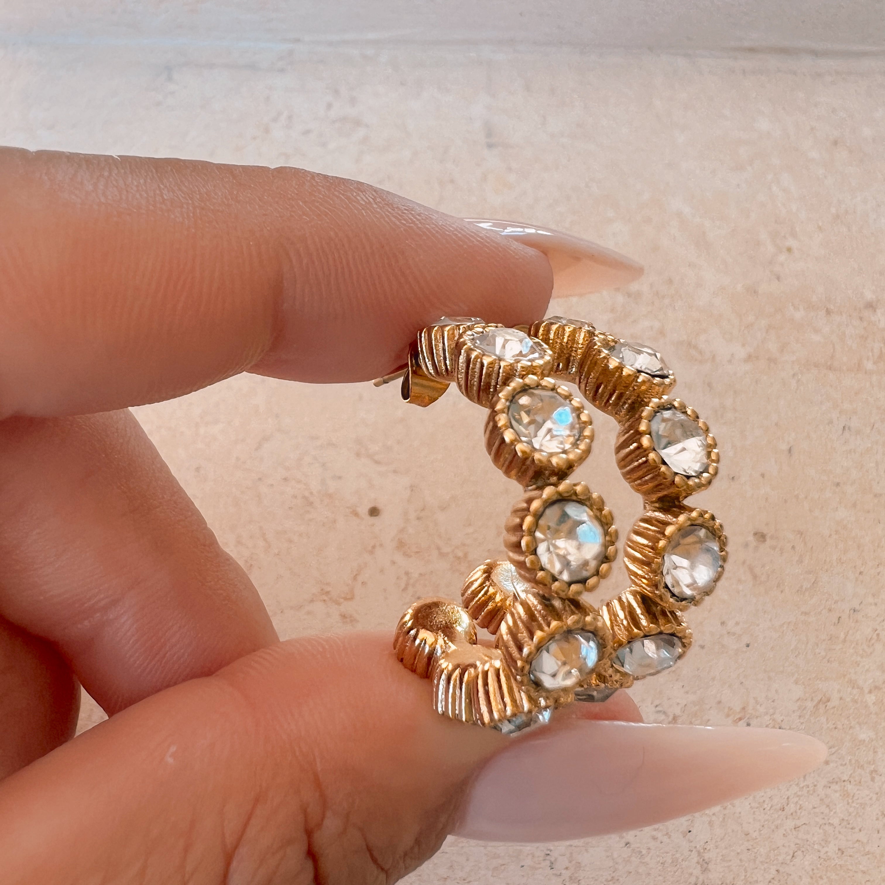 Heart Of Gold CZ Hoops