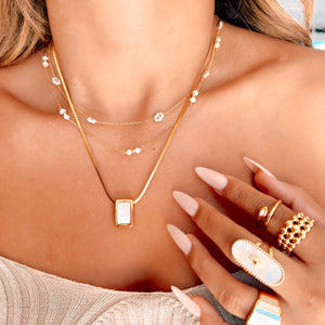 Pure Bliss Pearl Hearring Bone Necklace