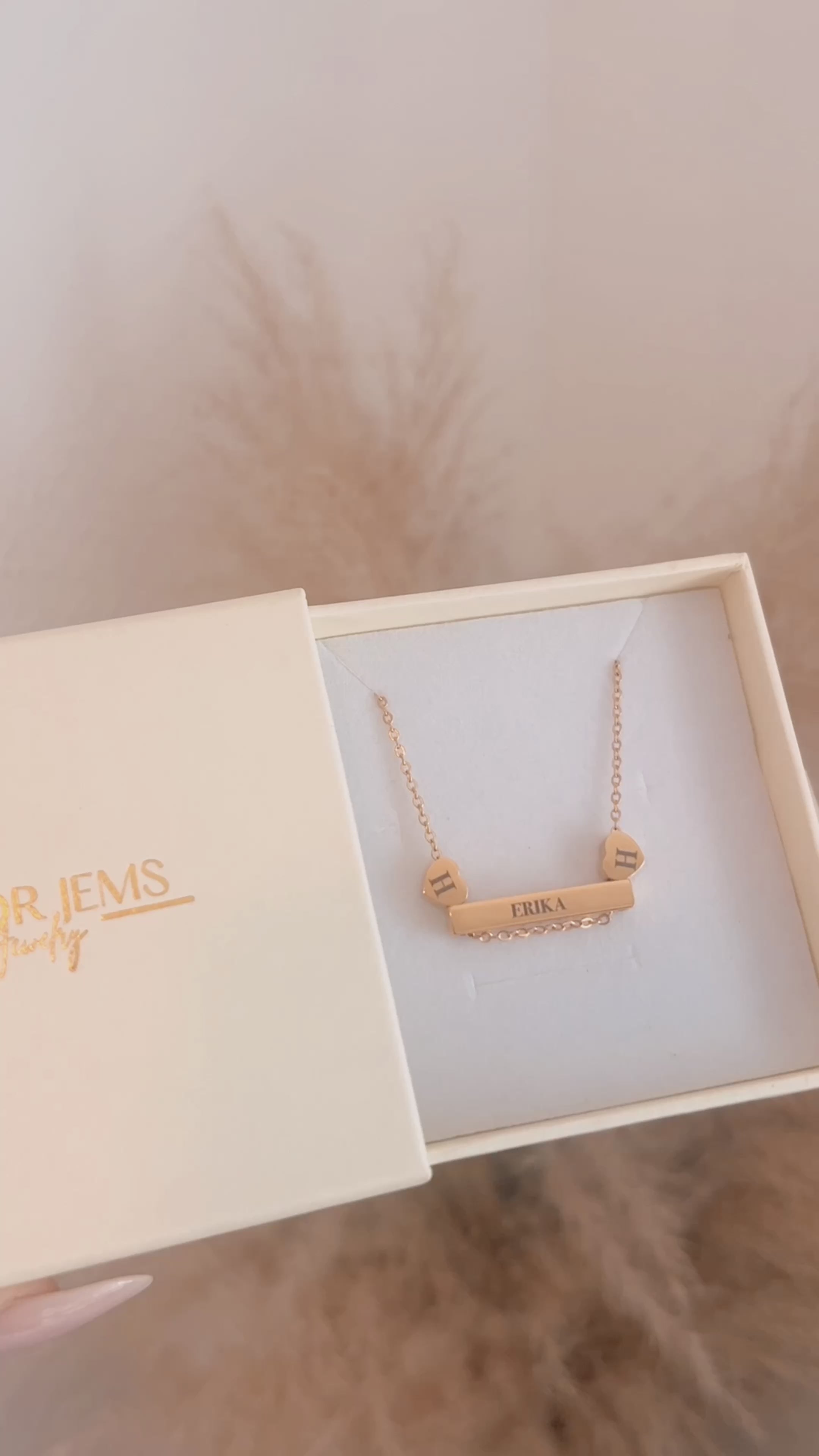 Heart Charm Engraving Necklace